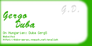 gergo duba business card
