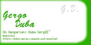 gergo duba business card